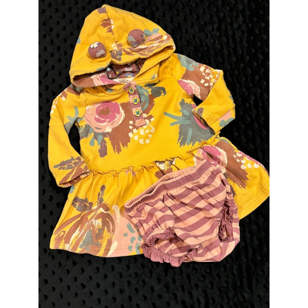 Matilda Jane Yellow Floral Swing Dress w diaper cover 6 12 mo VGUC PRECIOUS